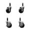 Service Caster 3.5'' SS Soft Rubber Wheel Swivel 1'' Expanding Stem Caster Set 2 Brakes, 4PK SCC-SSEX20S3514-SRS-2-TLB-2-1 - alternate 1